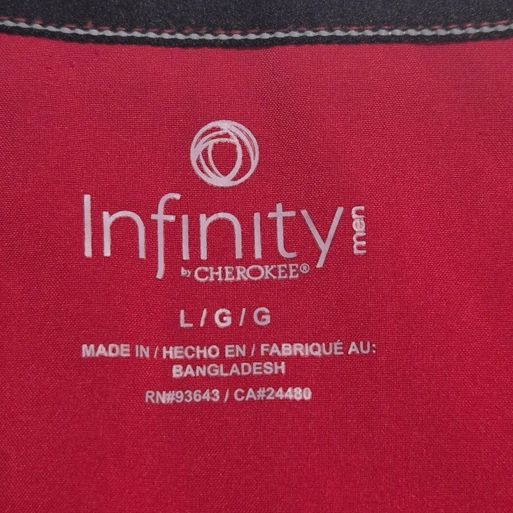 NFINITY Red Men's Scrub Shirt....Size:L - Picture 6 of 10